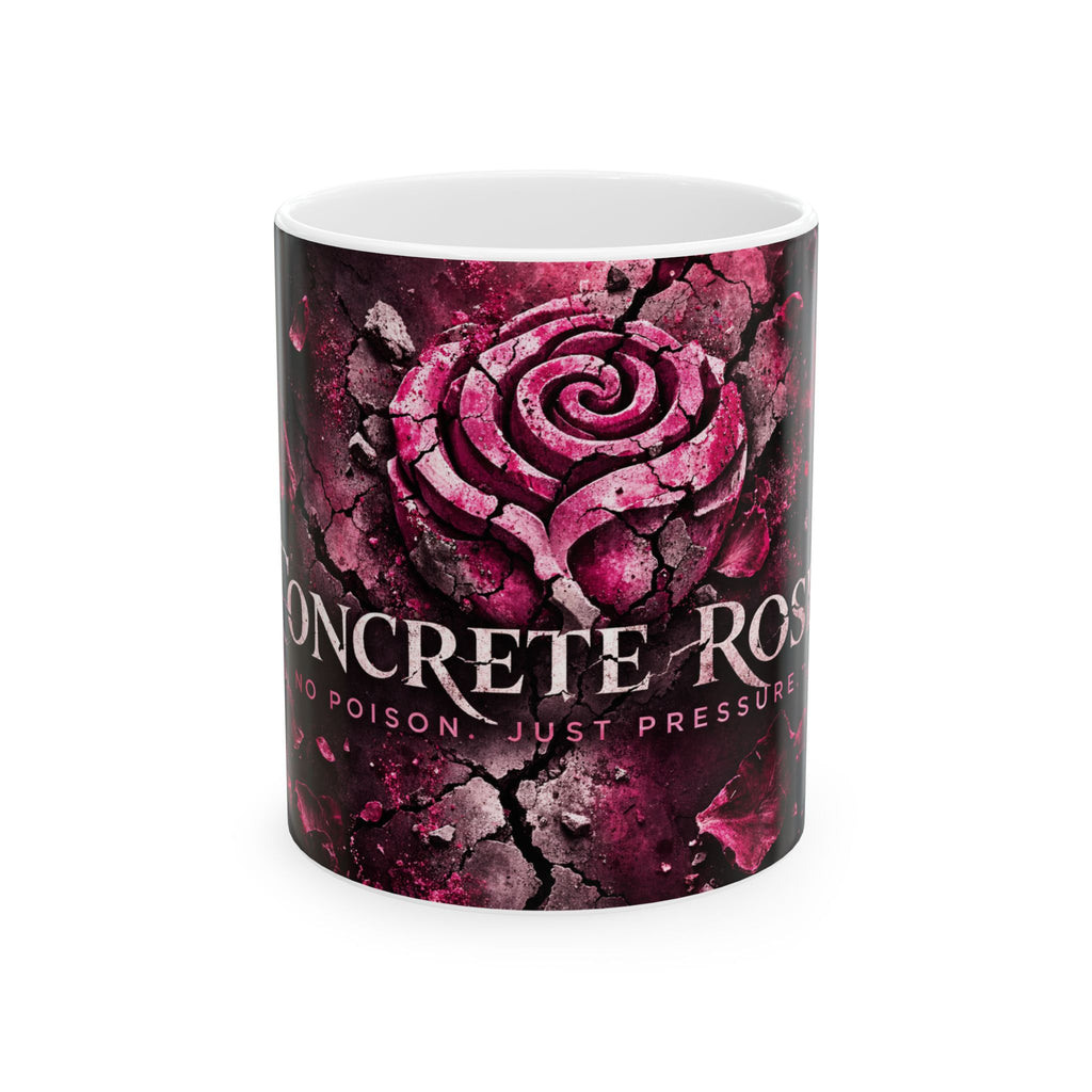 Concrete Rose | Gothic Pink Rose Coffee Cup