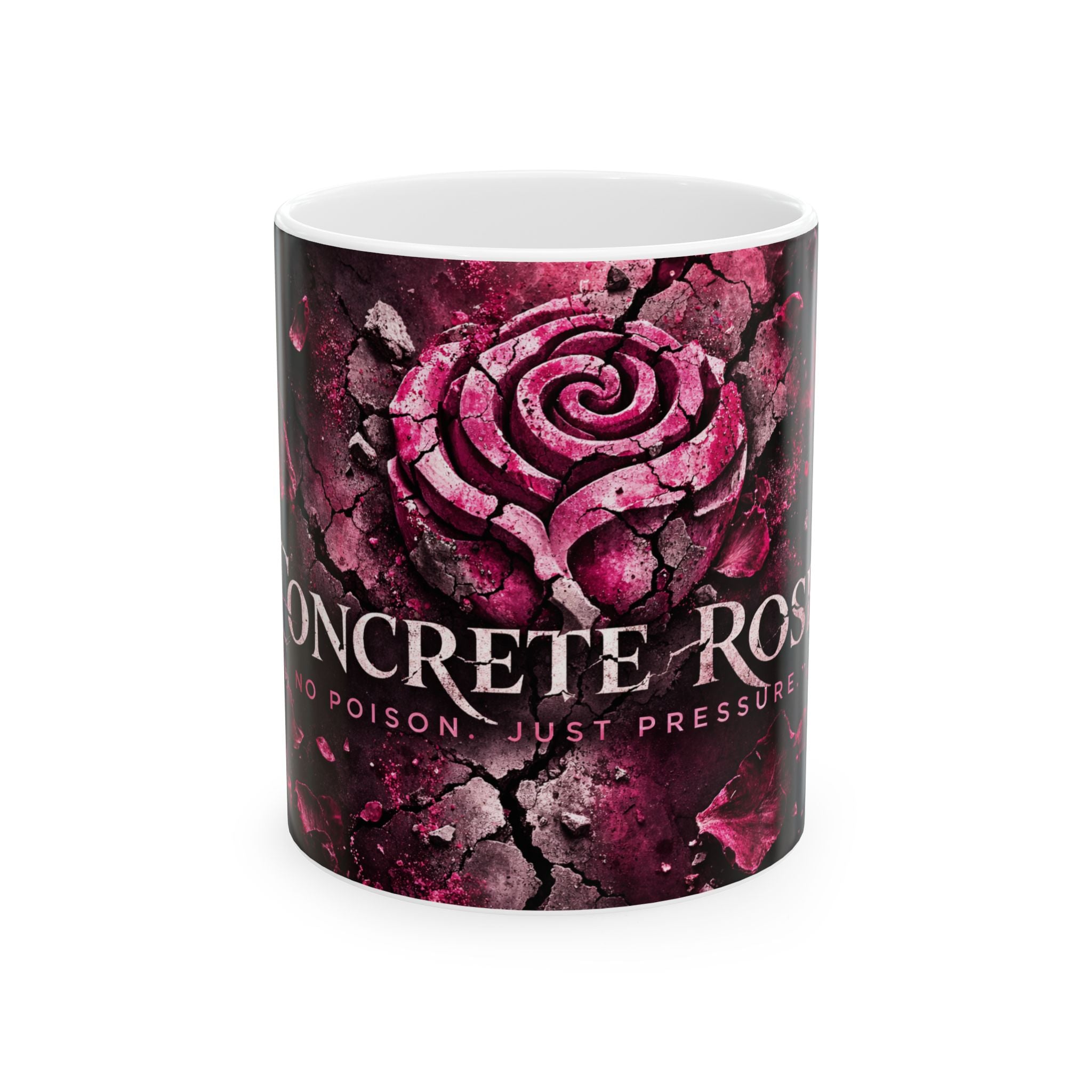 Concrete Rose | Gothic Pink Rose Coffee Cup