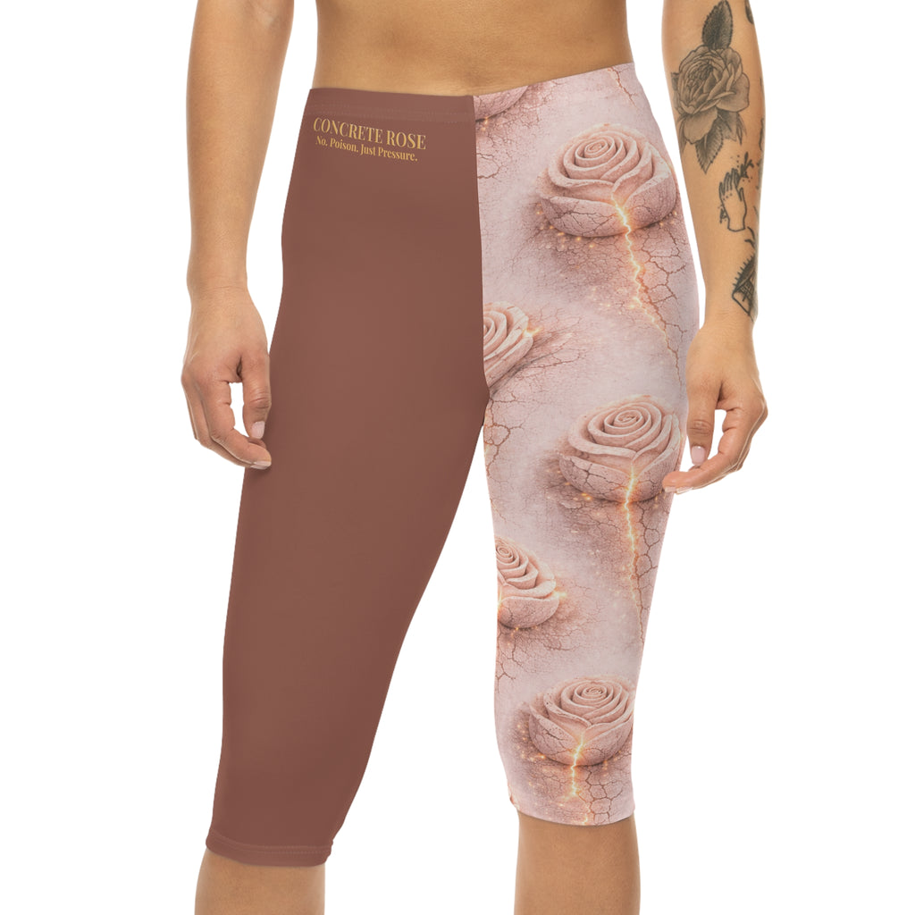 Concrete Rose | Cracked Rose Capri Leggings Limited Edition