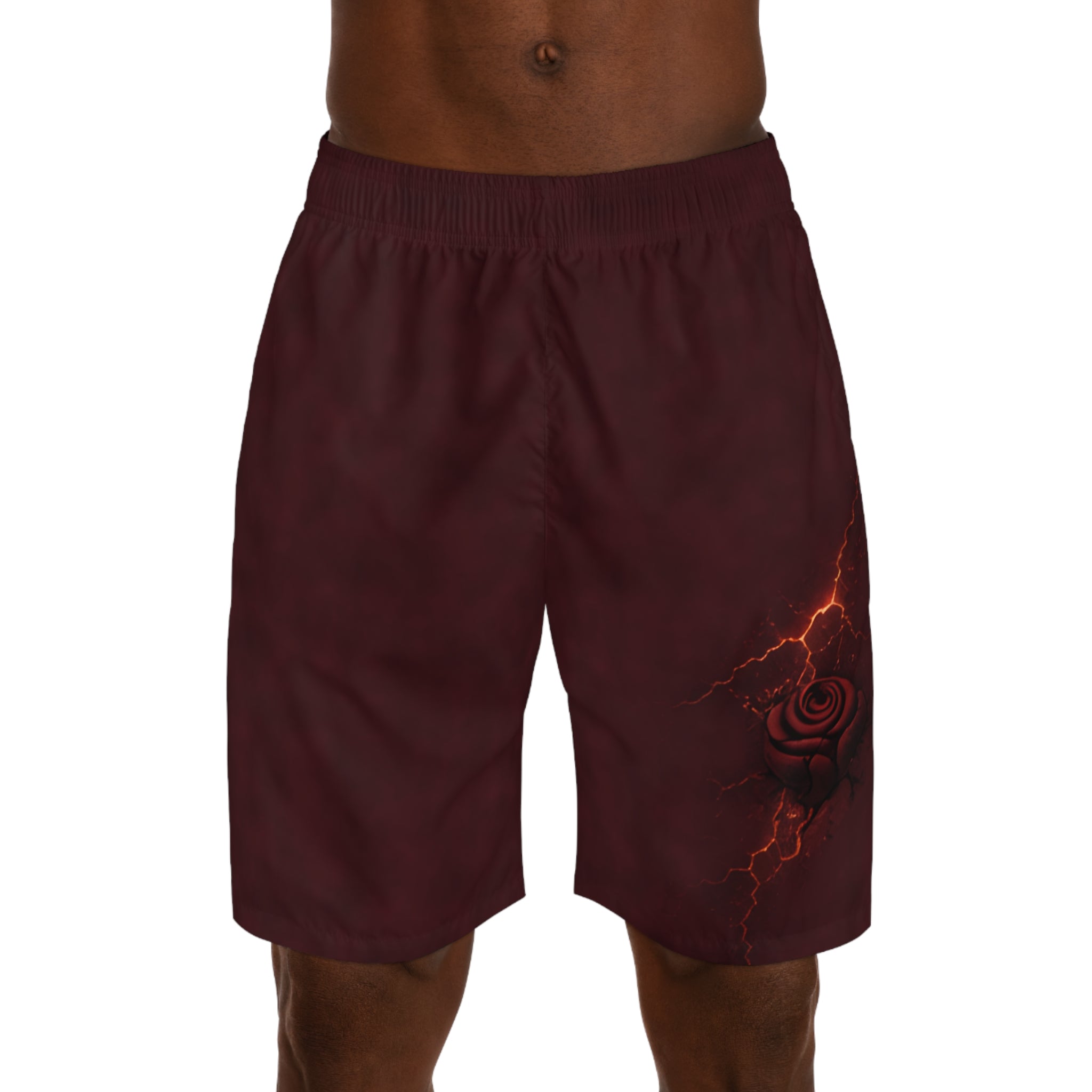Concrete Rose | Bordeaux Men's Athletic Shorts