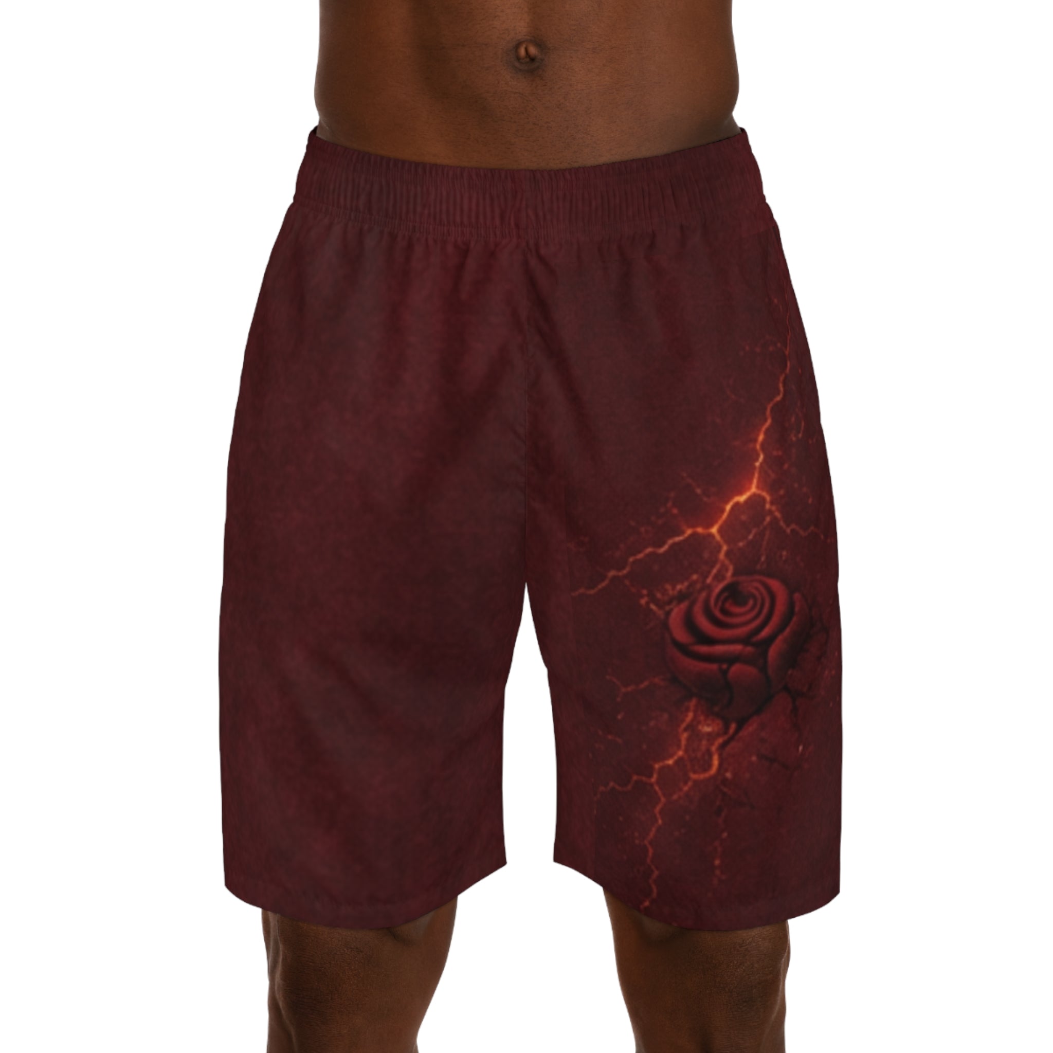 Concrete Rose | Crimson Storm Men's Shorts