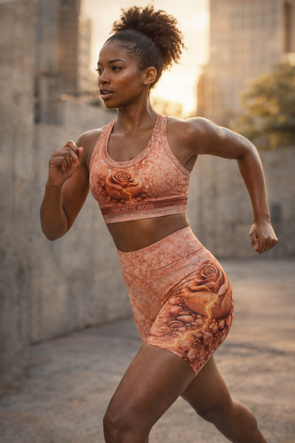 Concrete Rose | Rose Gold Workout Athletic Shorts