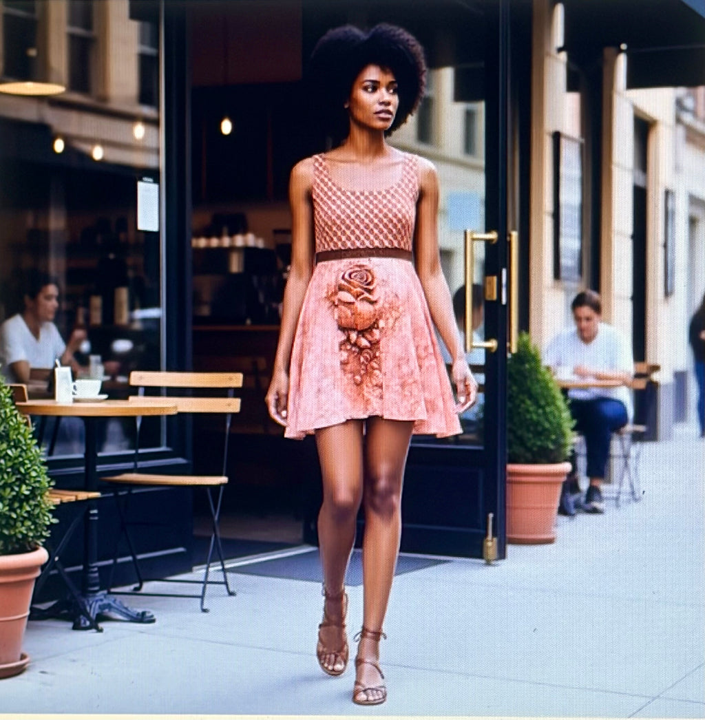 Concrete Rose | Rose Gold Vintage Floral Dress