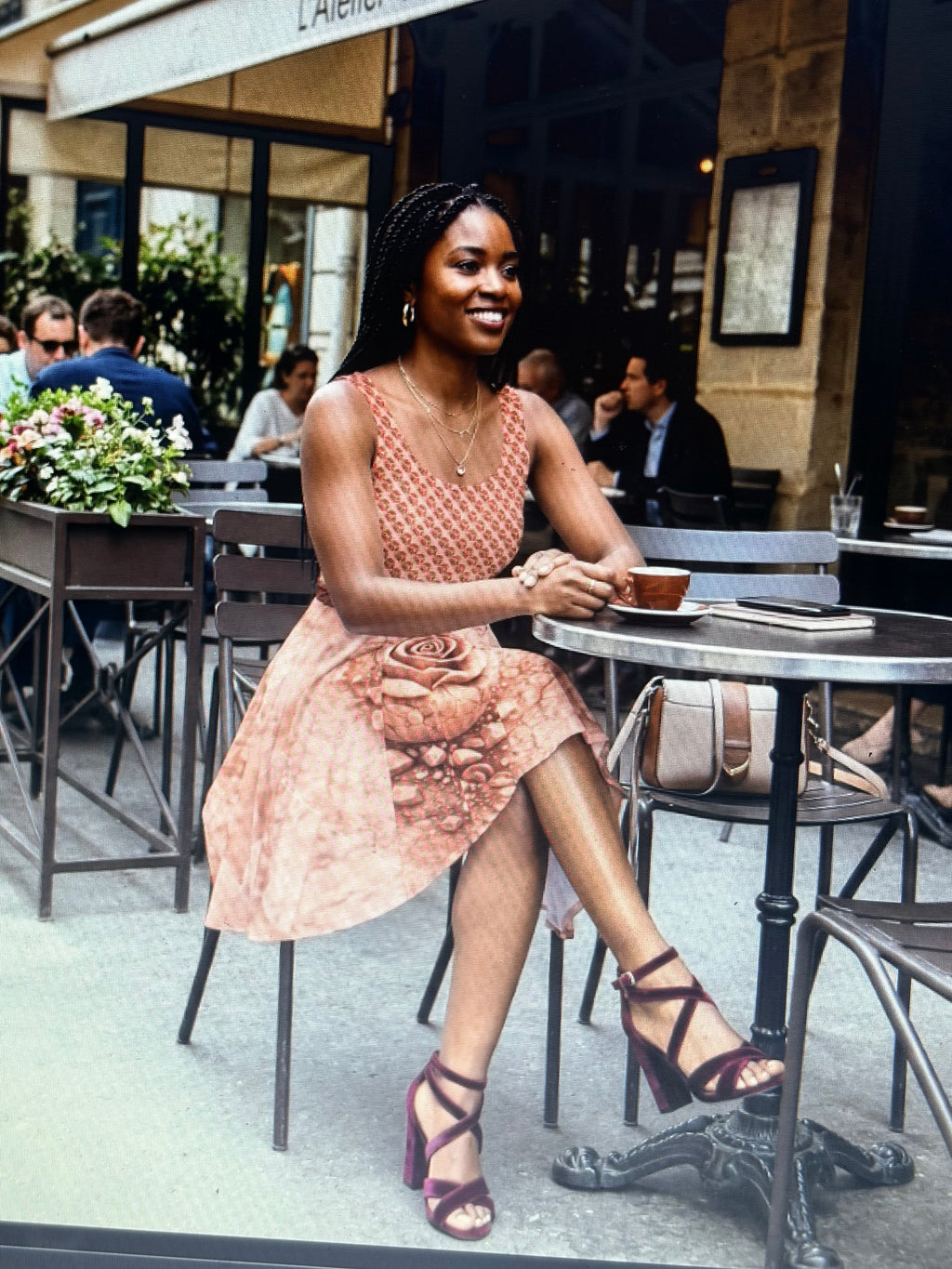 Concrete Rose | Rose Gold Vintage Floral Dress