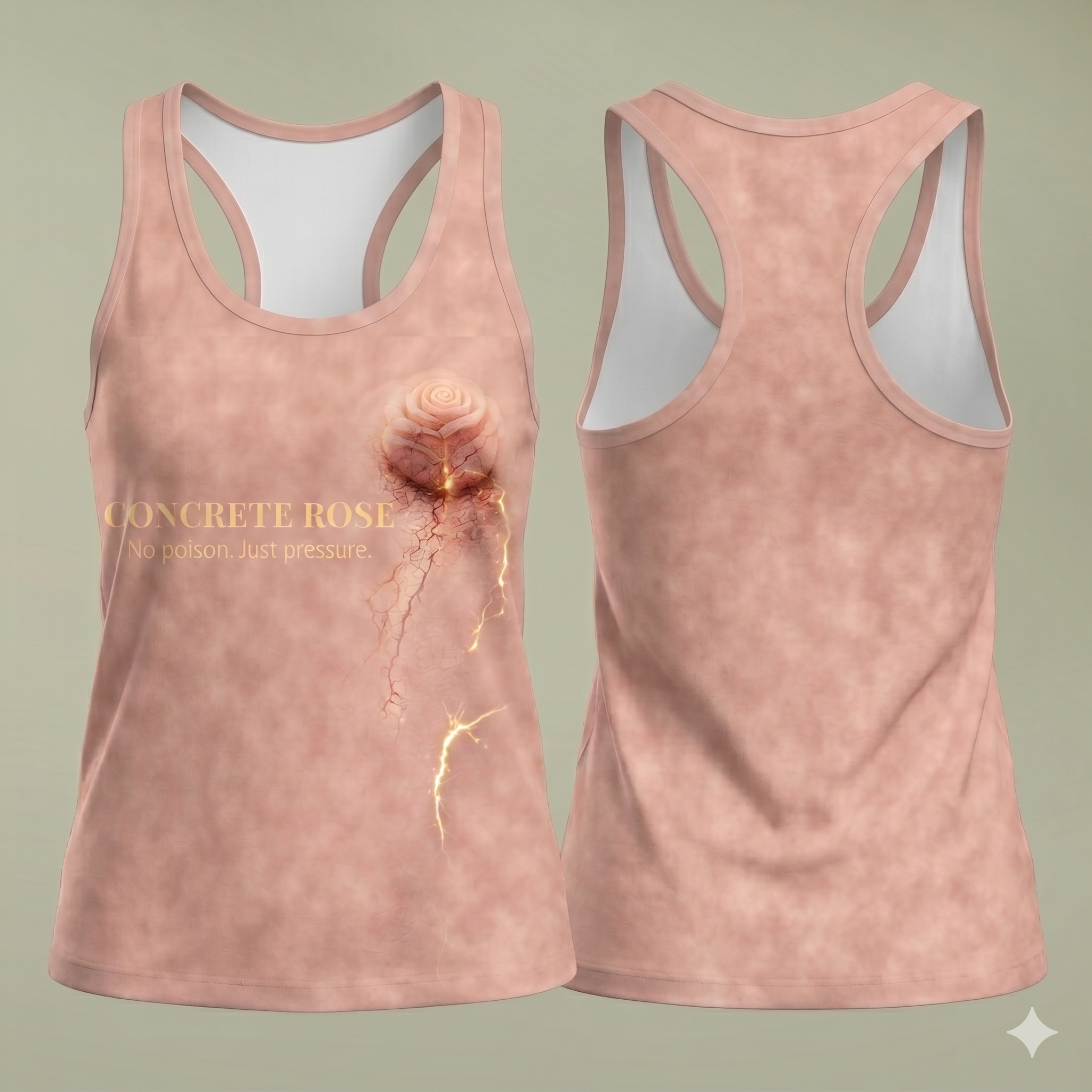 Concrete Rose | Blush Rose Gold Racerback Athletic Tank