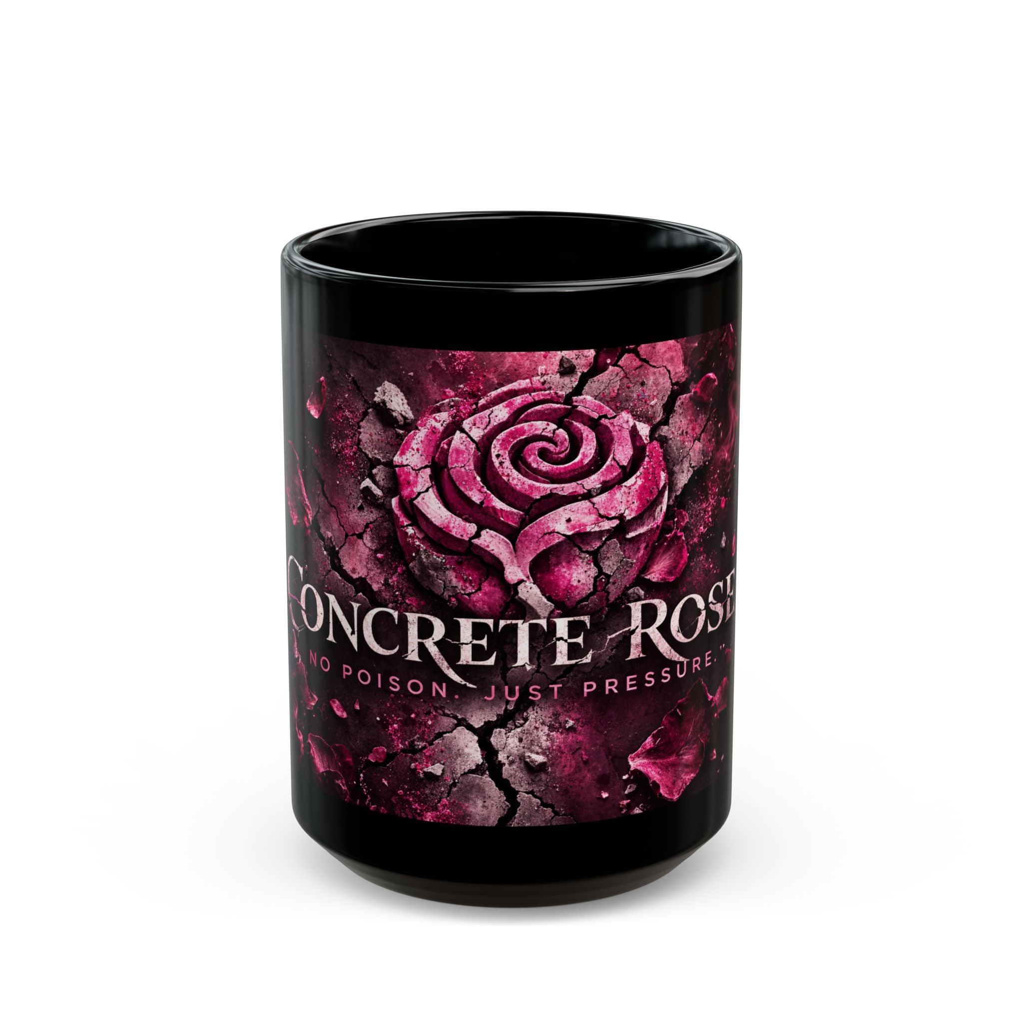 Concrete Rose | Pink Cracked Rose Design (11oz & 15oz)