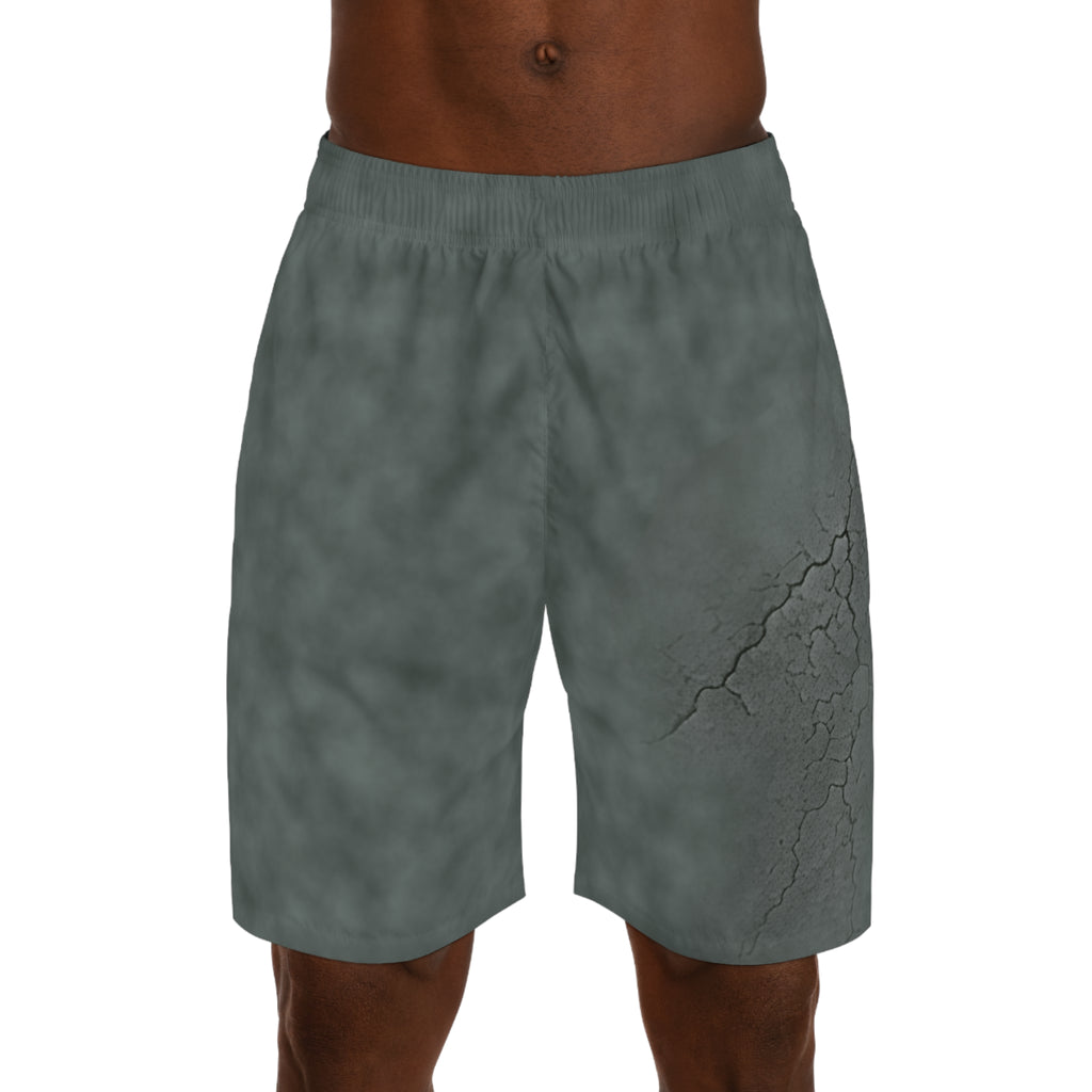 Concrete Rose |Cracked Concrete Men's Athletic Shorts