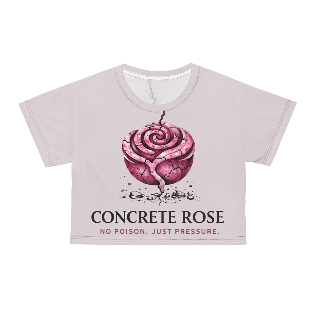 Concrete Rose | Pink Rose Crop Tee