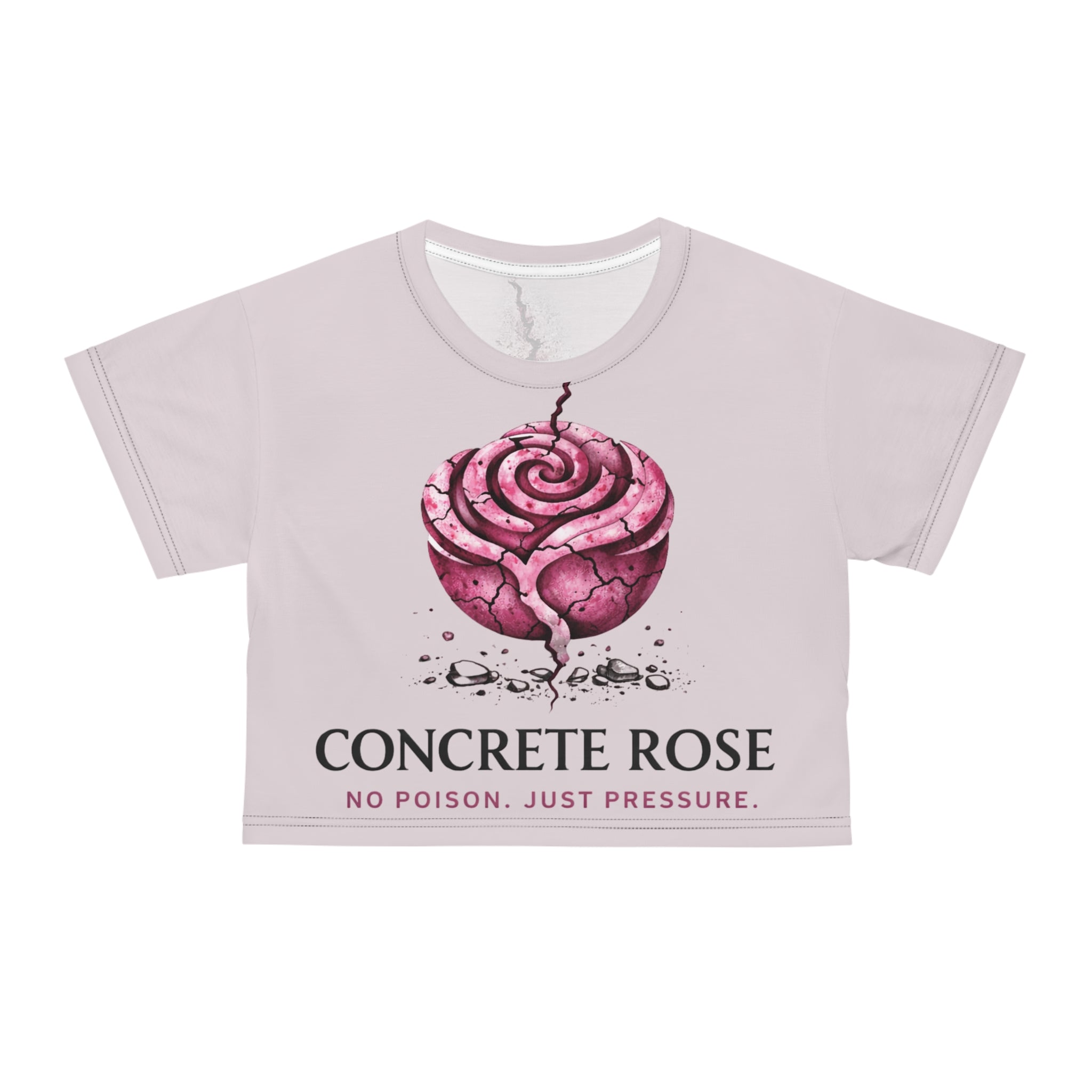 Concrete Rose | Pink Rose Crop Tee